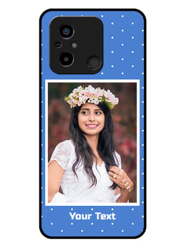 Custom Xiaomi Redmi 12C Photo Printing on Glass Case - Polka dots design