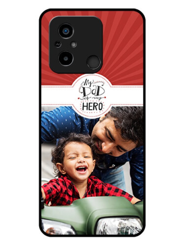 Custom Xiaomi Redmi 12C Photo Printing on Glass Case - My Dad Hero Design