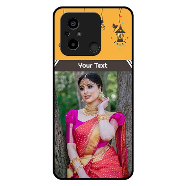 Xiaomi Redmi 12C Custom Glass Mobile Case - with Family Picture and Icons Xiaomi Redmi 12C Custom Glass Mobile Case - with Family Picture and Icons