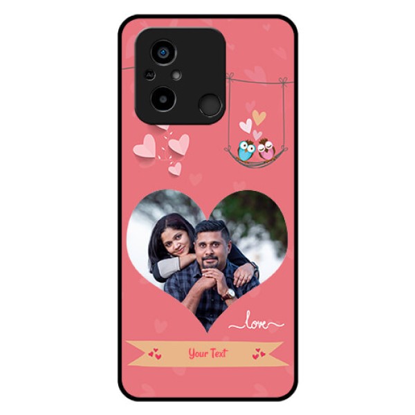 Xiaomi Redmi 12C Personalized Glass Phone Case - Peach Color Love Design Xiaomi Redmi 12C Personalized Glass Phone Case - Peach Color Love Design