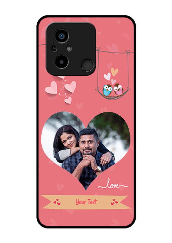 Xiaomi Redmi 12C Personalized Glass Phone Case - Peach Color Love Design