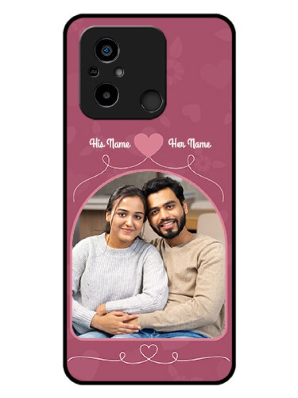 Custom Xiaomi Redmi 12C Photo Printing on Glass Case - Love Floral Design