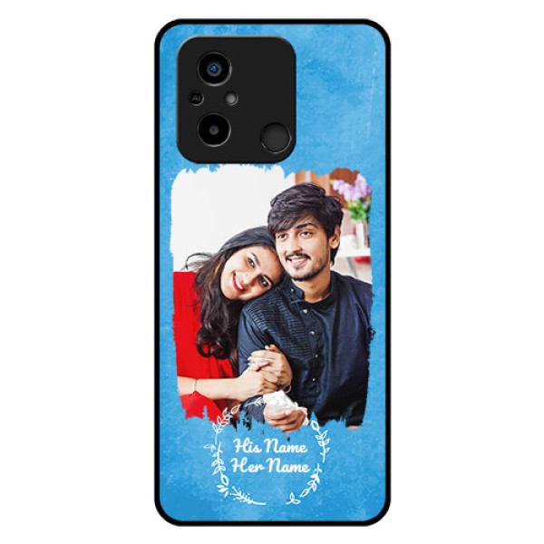 Redmi12C Custom Glass Phone Case - Blue Color Vintage Design Redmi12C Custom Glass Phone Case - Blue Color Vintage Design