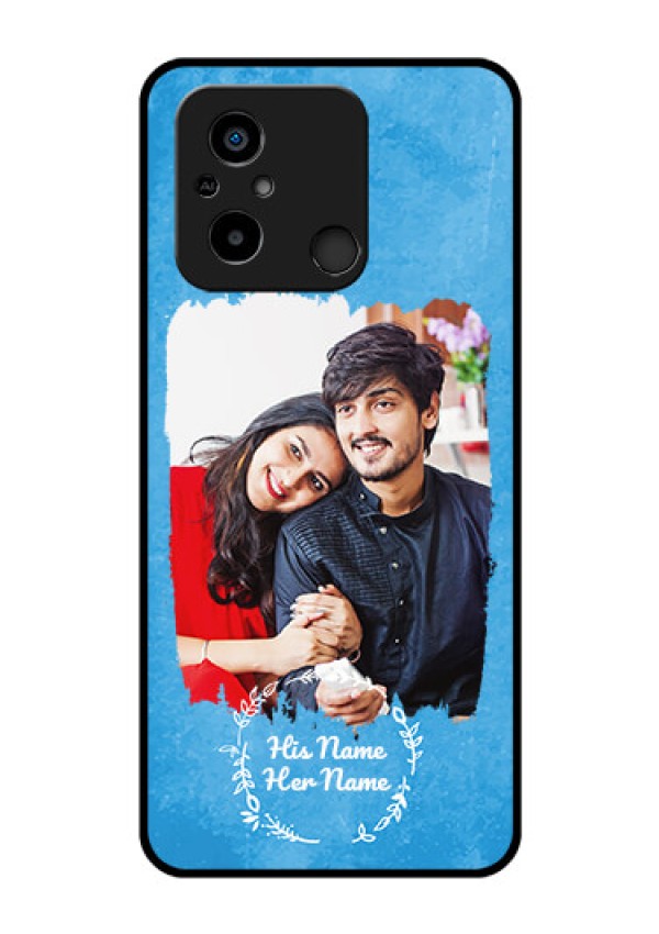 Redmi12C Custom Glass Phone Case - Blue Color Vintage Design