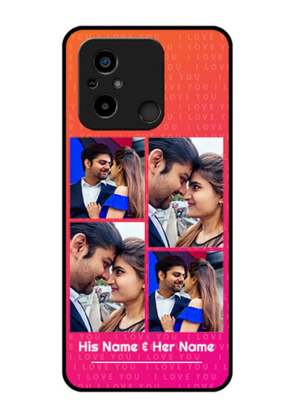 Xiaomi Redmi 12C Custom Glass Phone Case - I Love You Pink Design