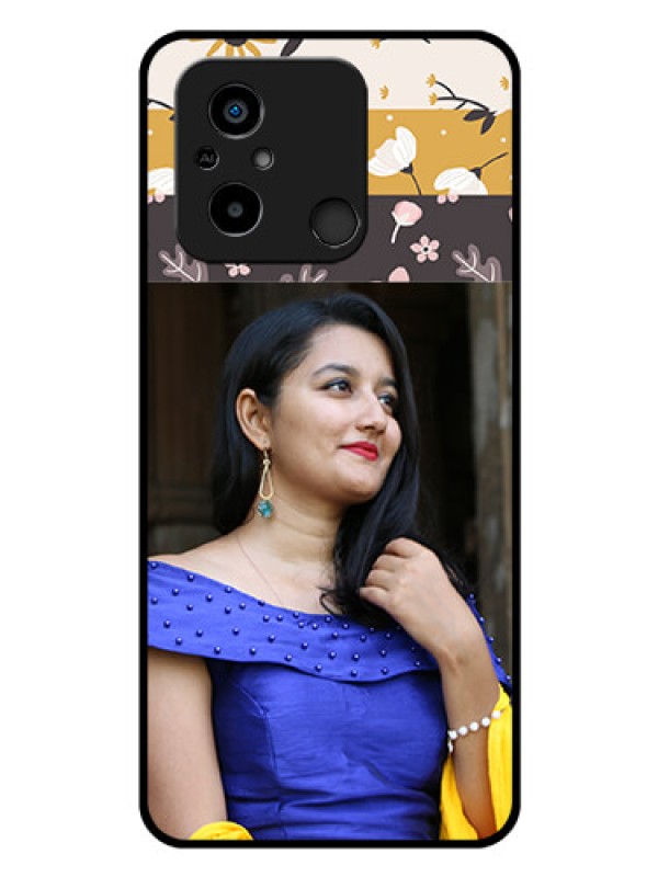 Custom Xiaomi Redmi 12C Custom Glass Phone Case - Stylish Floral Design
