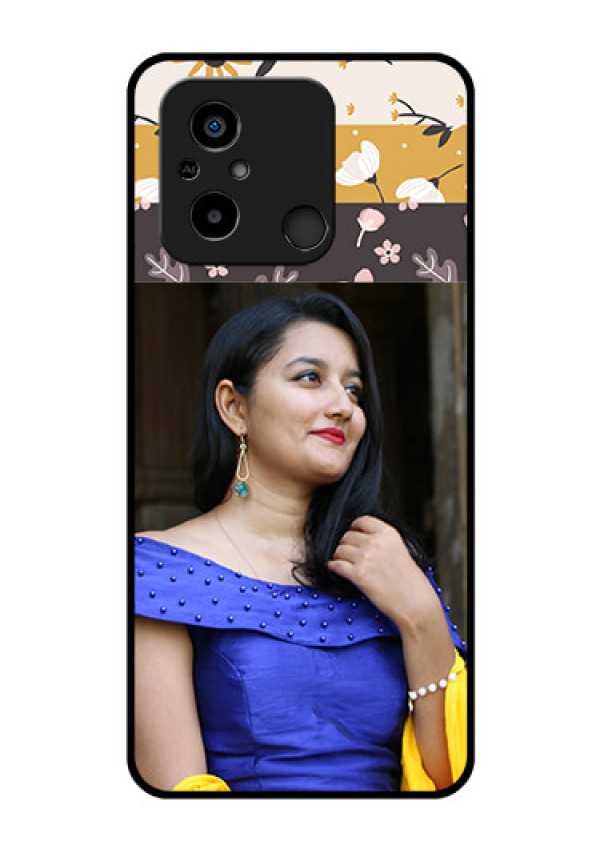 Xiaomi Redmi 12C Custom Glass Phone Case - Stylish Floral Design
