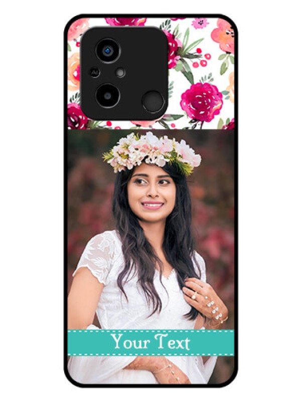 Custom Xiaomi Redmi 12C Custom Glass Phone Case - Watercolor Floral Design