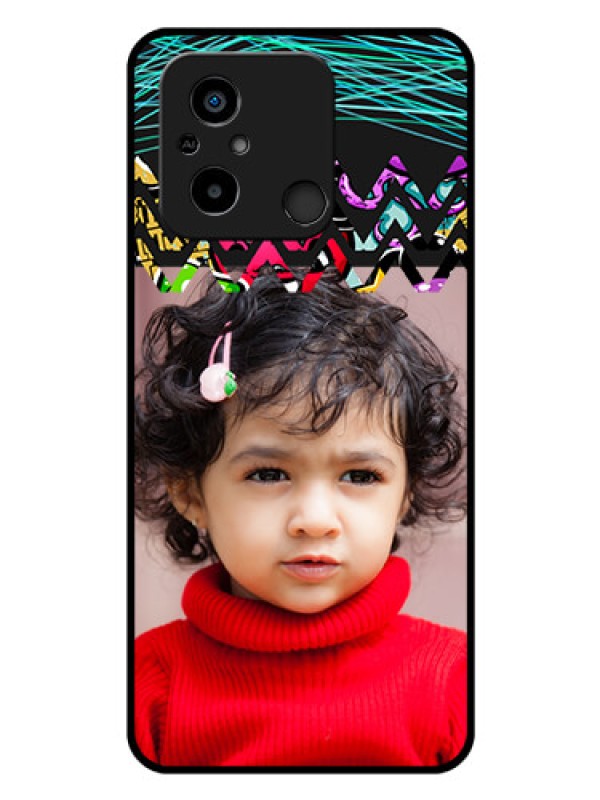 Custom Xiaomi Redmi 12C Personalized Glass Phone Case - Neon Abstract Design