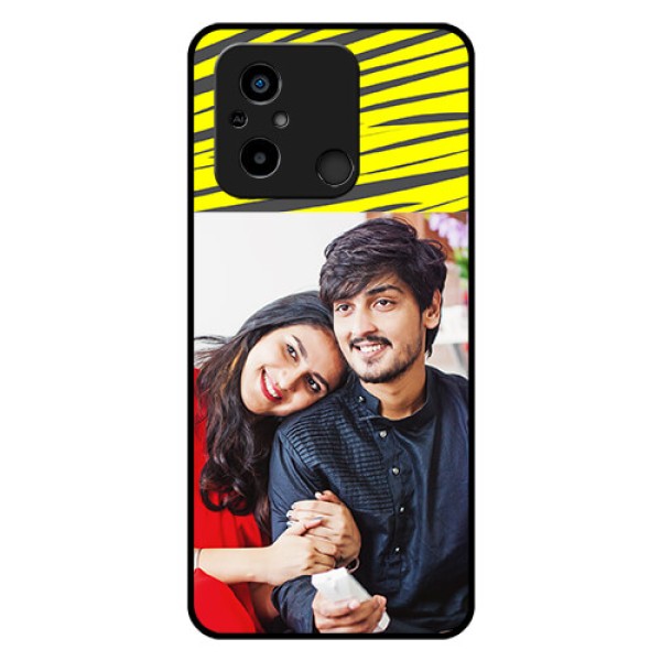 Xiaomi Redmi 12C Photo Printing on Glass Case - Yellow Abstract Design Xiaomi Redmi 12C Photo Printing on Glass Case - Yellow Abstract Design