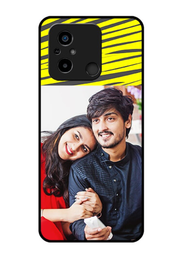 Xiaomi Redmi 12C Photo Printing on Glass Case - Yellow Abstract Design