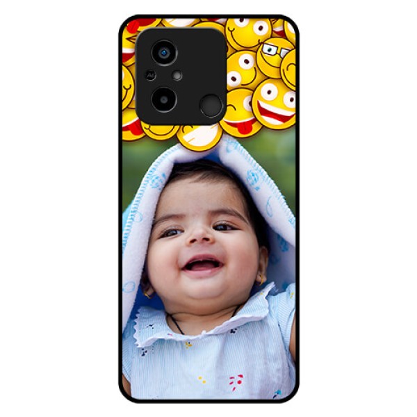 Xiaomi Redmi 12C Custom Glass Mobile Case - with Smiley Emoji Design