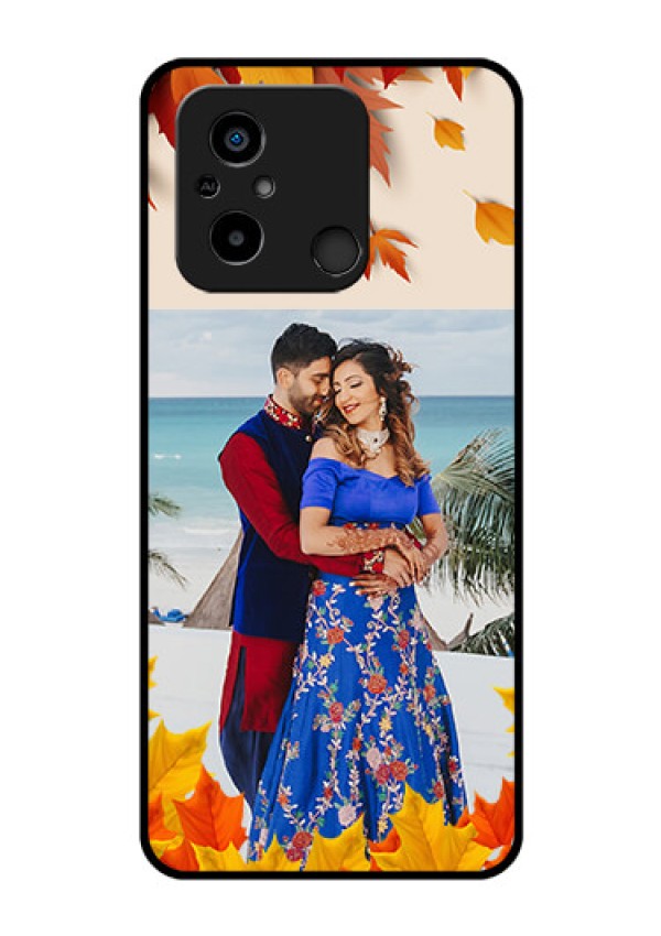 Xiaomi Redmi 12C Photo Printing on Glass Case - Autumn Maple Leaves Design
