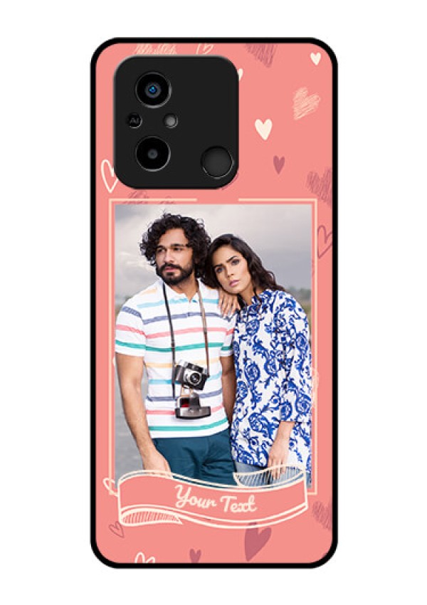 Xiaomi Redmi 12C Custom Glass Phone Case - Love doodle art Design
