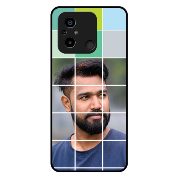 Xiaomi Redmi 12C Photo Printing on Glass Case - with white box pattern