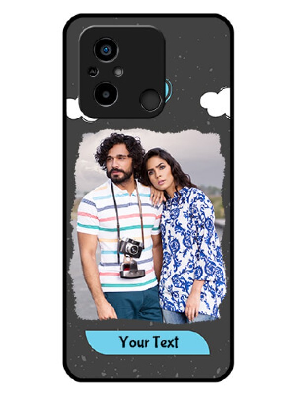 Custom Xiaomi Redmi 12C Custom Glass Phone Case - Splashes with love doodles Design