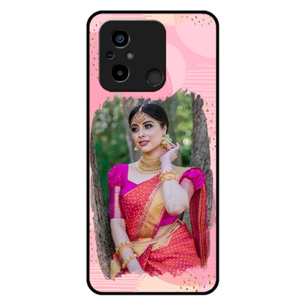 Xiaomi Redmi 12C Personalized Glass Phone Case - Gold Glitter Splash Design