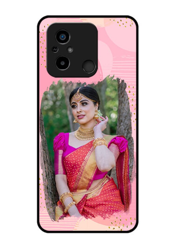 Xiaomi Redmi 12C Personalized Glass Phone Case - Gold Glitter Splash Design