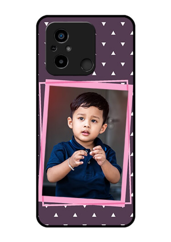 Xiaomi Redmi 12C Custom Glass Mobile Case - Triangle Pattern Dotted Design