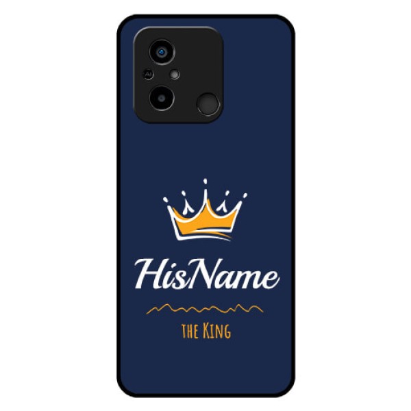 Xiaomi Redmi 12C Glass Phone Case King with Name Xiaomi Redmi 12C Glass Phone Case King with Name