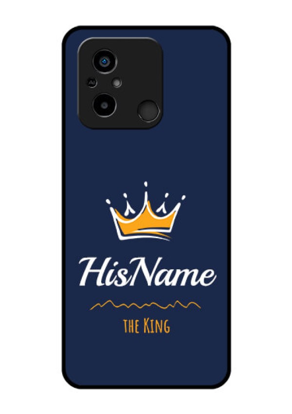 Xiaomi Redmi 12C Glass Phone Case King with Name