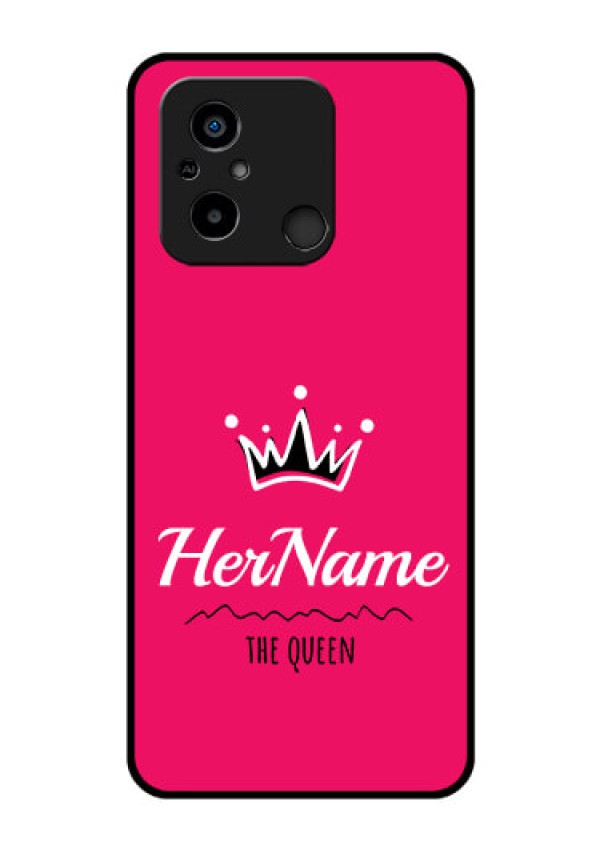 Xiaomi Redmi 12C Glass Phone Case Queen with Name