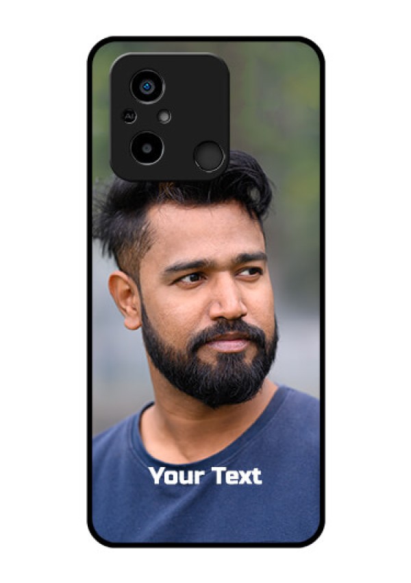 Xiaomi Redmi 12C Glass Mobile Cover: Photo with Text