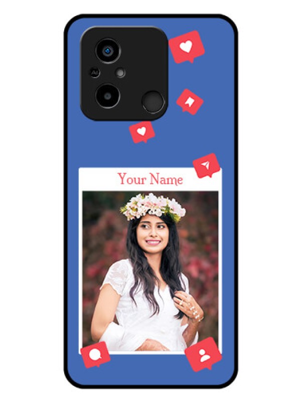 Custom Xiaomi Redmi 12C Custom Glass Phone Case - Like Share And Comment Design