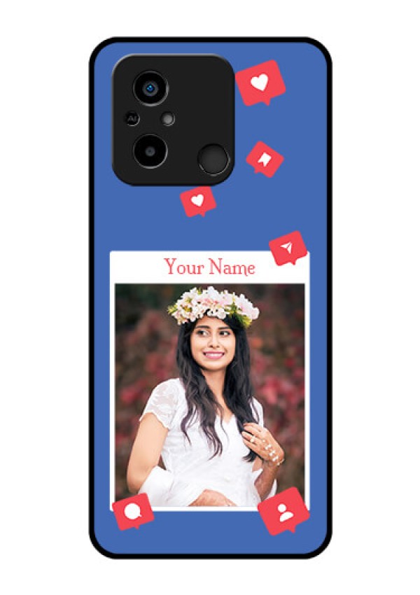 Xiaomi Redmi 12C Custom Glass Phone Case - Like Share And Comment Design