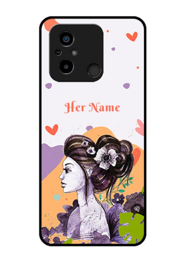 Xiaomi Redmi 12C Personalized Glass Phone Case - Woman And Nature Design