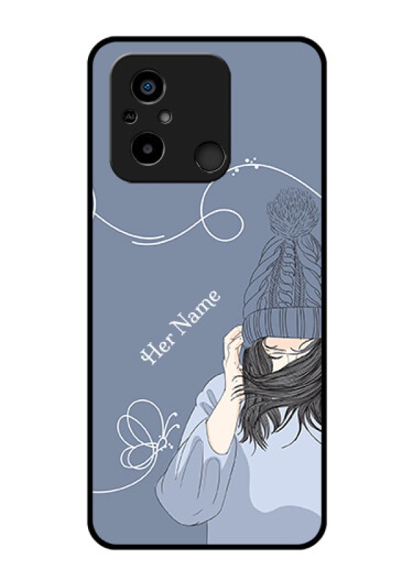 Xiaomi Redmi 12C Custom Glass Mobile Case - Girl in winter outfit Design