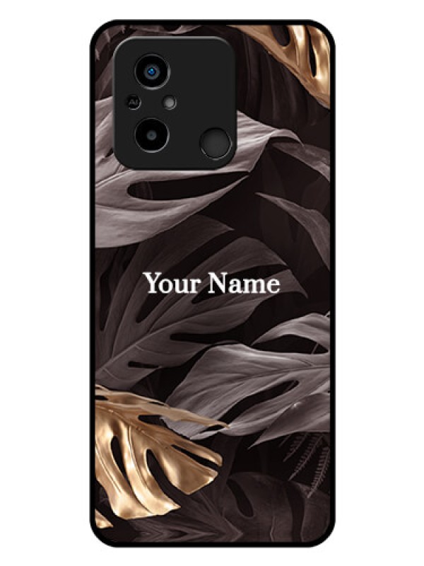 Custom Xiaomi Redmi 12C Personalised Glass Phone Case - Wild Leaves digital paint Design