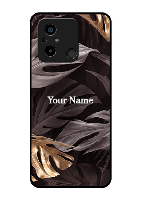 Xiaomi Redmi 12C Personalised Glass Phone Case - Wild Leaves digital paint Design