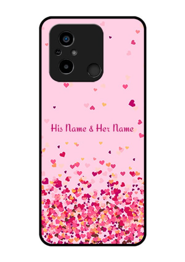 Xiaomi Redmi 12C Photo Printing on Glass Case - Floating Hearts Design