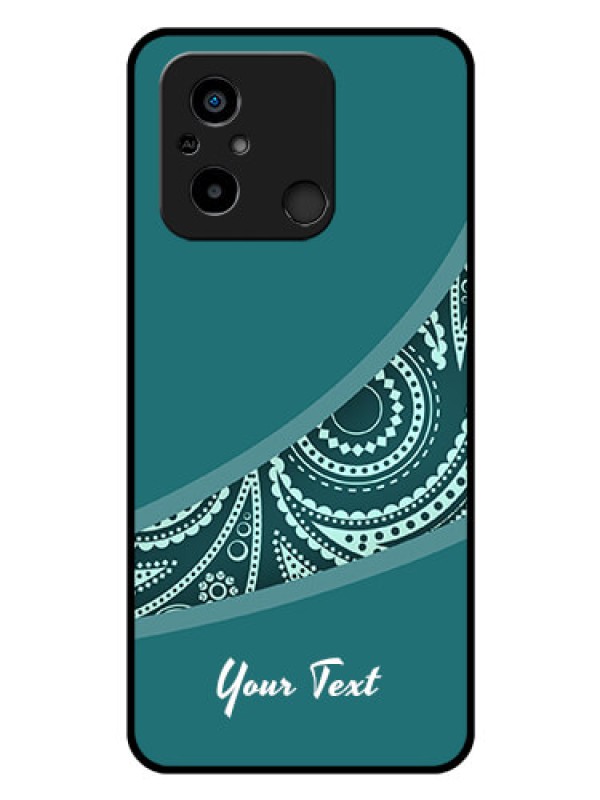 Custom Xiaomi Redmi 12C Photo Printing on Glass Case - semi visible floral Design