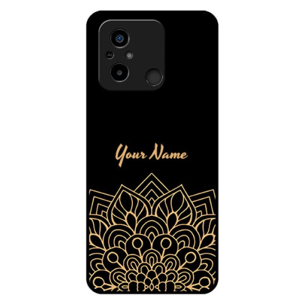 Xiaomi Redmi 12C Custom Glass Phone Case - Golden mandala Design