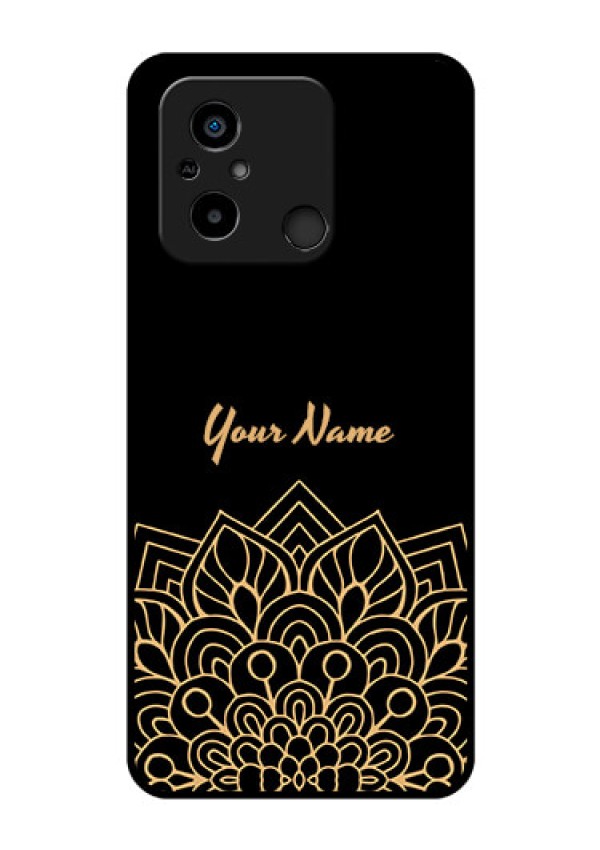 Xiaomi Redmi 12C Custom Glass Phone Case - Golden mandala Design