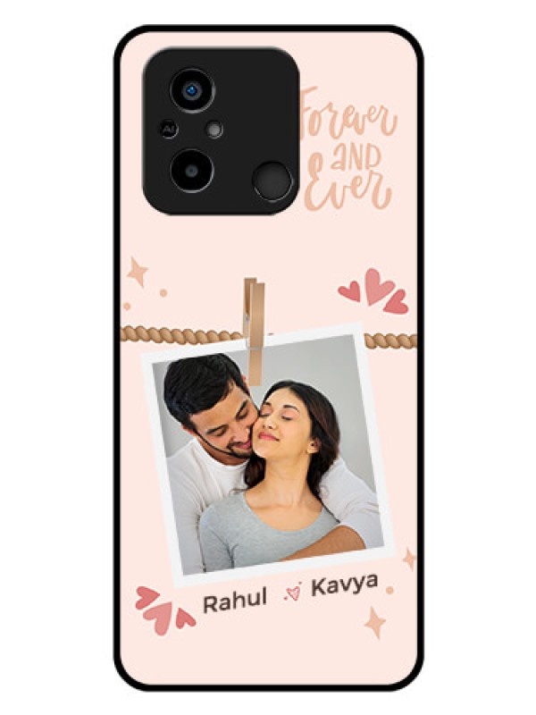 Custom Xiaomi Redmi 12C Custom Glass Phone Case - Forever and ever love Design