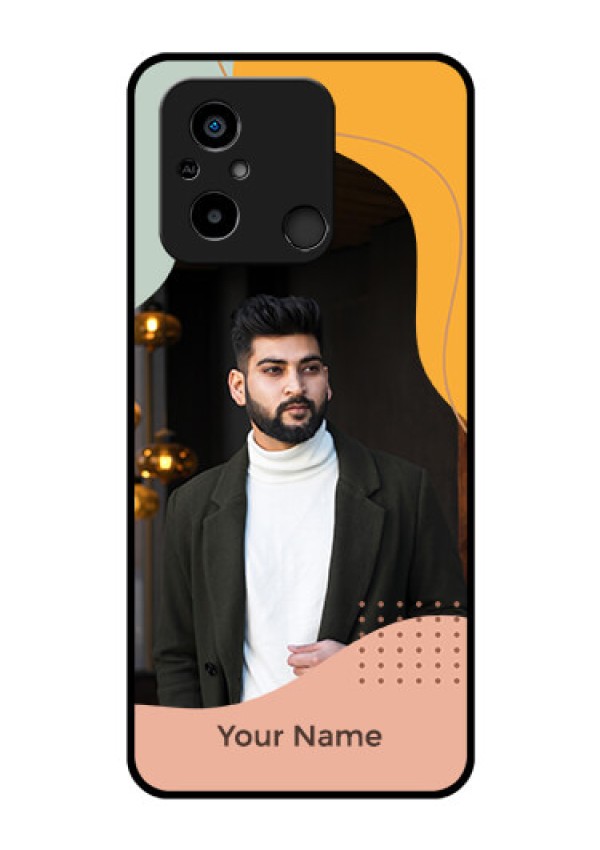 Xiaomi Redmi 12C Personalized Glass Phone Case - Tri-coloured overlay design