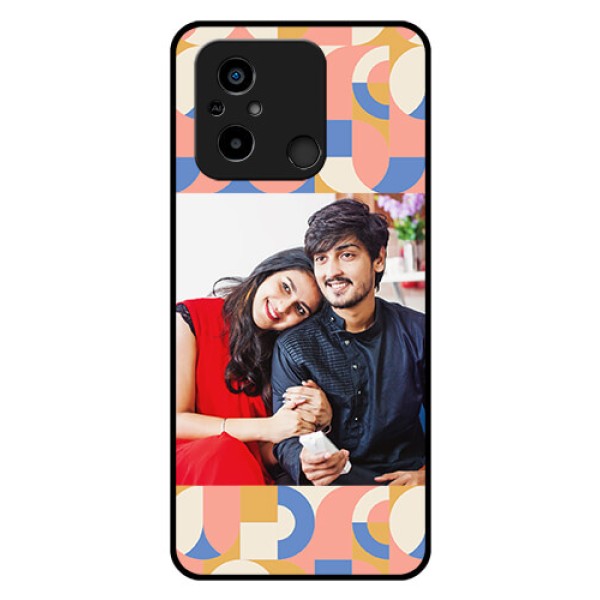 Xiaomi Redmi 12C Photo Printing on Glass Case - Semi-circle Maze Pattern Design Xiaomi Redmi 12C Photo Printing on Glass Case - Semi-circle Maze Pattern Design