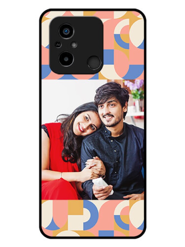 Custom Xiaomi Redmi 12C Photo Printing on Glass Case - Semi-circle Maze Pattern Design