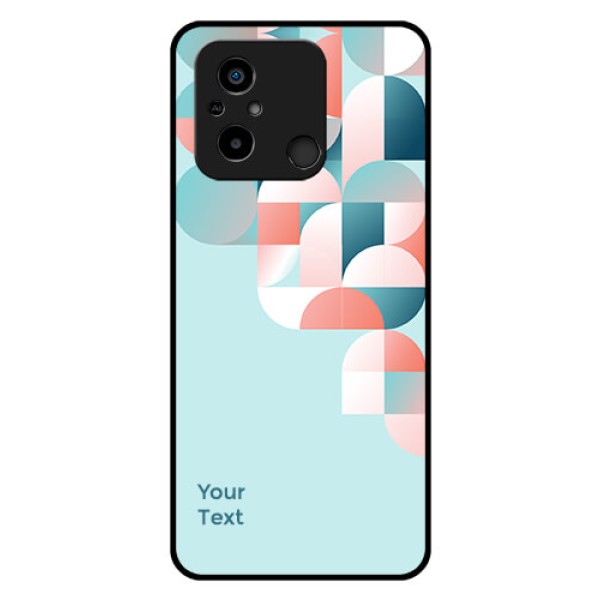 Xiaomi Redmi 12C Custom Glass Phone Case - Stylish Semi-circle Pattern Design