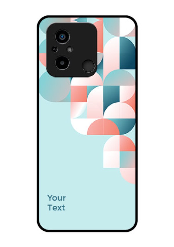 Xiaomi Redmi 12C Custom Glass Phone Case - Stylish Semi-circle Pattern Design
