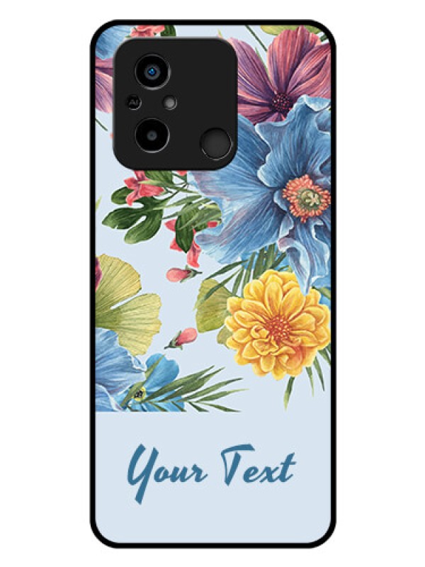 Custom Xiaomi Redmi 12C Custom Glass Mobile Case - Stunning Watercolored Flowers Painting Design
