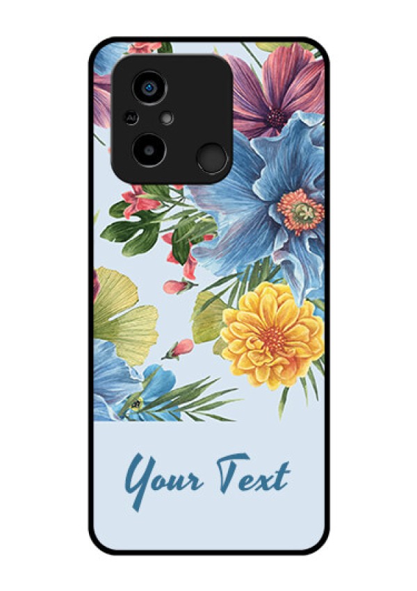 Xiaomi Redmi 12C Custom Glass Mobile Case - Stunning Watercolored Flowers Painting Design