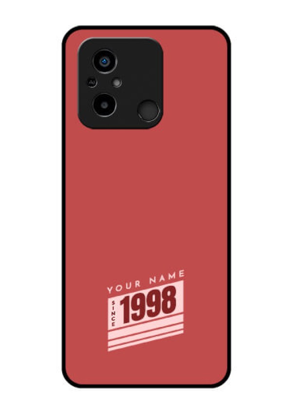 Xiaomi Redmi 12C Custom Glass Phone Case - Red custom year of birth Design