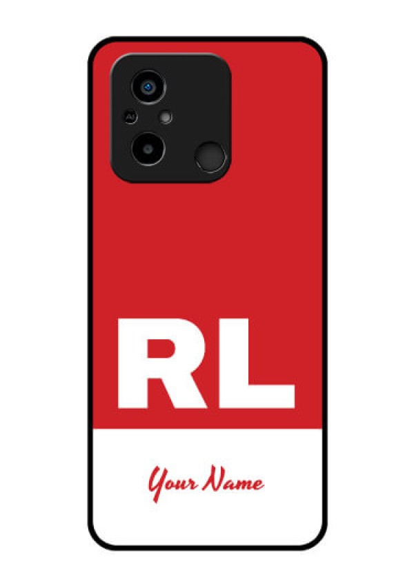 Xiaomi Redmi 12C Personalized Glass Phone Case - dual tone custom text Design