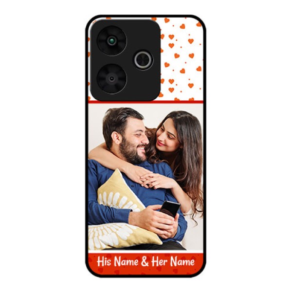 Redmi 13 5G Custom Glass Phone CaseOrange Love Symbol Design Redmi 13 5G Custom Glass Phone CaseOrange Love Symbol Design