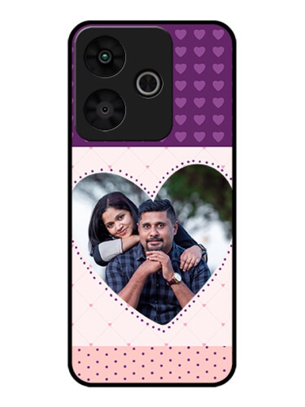Custom Redmi 13 5G Custom Glass Phone CaseViolet Love Dots Design
