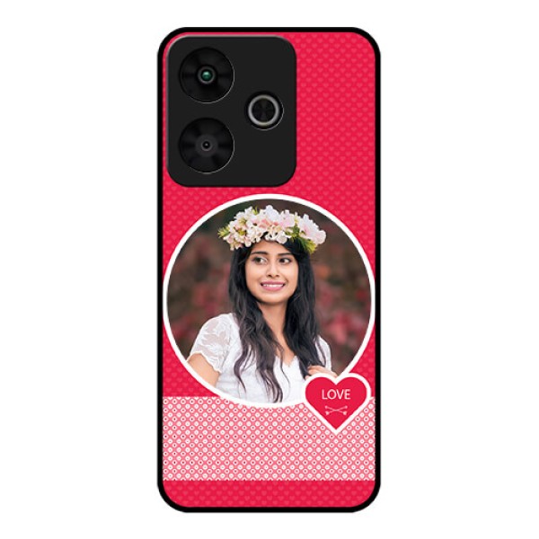 Redmi 13 5G Custom Glass Phone CasePink Color Pattern Design